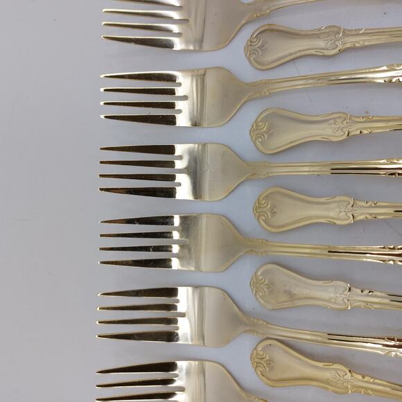 Alco Gold Tone Flatware Hollywood Regency 18 Pcs. Forks - Picture 5 of 16